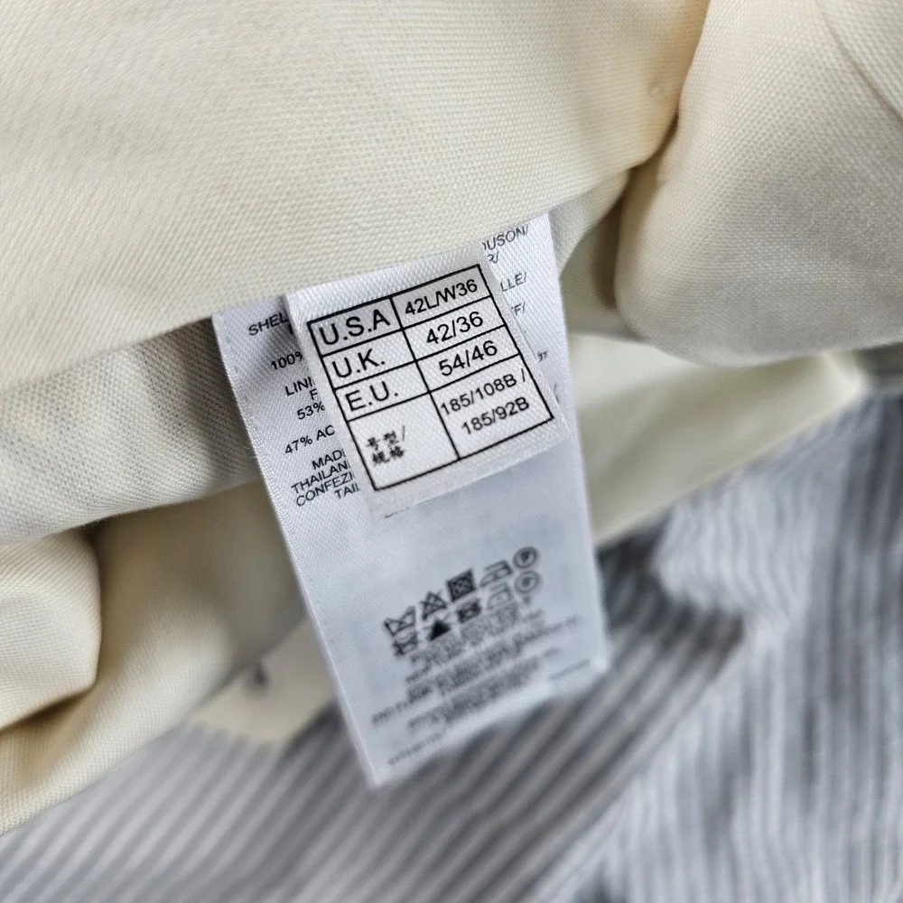 Brooks Brothers Seersucker Trousers Pants Mens 34x30 Cuffed Gray White Hickory